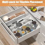 Bamboo Drawer Dividers,17-22" Adjustable Kitchen Drawer Organizer for Clothes,6 Pack Expandable Drawer Organization Separator