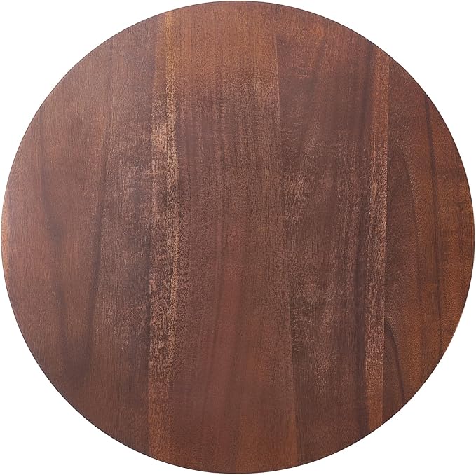 VEVOR 24 in Wood Lazy Susan Turntable, 360° Rotation Round Clear Tabletop Rotating Tray, Acacia Wood Dining Table Centerpiece