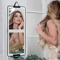 LPHUMEX Foldable Full Length Mirror Glitter Silver, 13x33 Portable Body Mirror for Travel, Dance, Festival