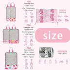7 Pcs Compression Packing Cubes for Travel Luggage, Lightweight Suitcase Organizer Bags Set, Compression Packaging Cube for T