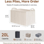 StorageWorks Storage Bins, Fabric Storage Bins for Shelves, Storage Baskets with Metal Frame, Closet Baskets and Bins with Ha