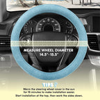 Cinnamoroll Steering Wheel Cover, Official Sanrio Car Steering Wheel Cover with Universal Size 14.5-15.5, Cute Blue for Women, Cinnamoroll Car Accessories (Cinnamoroll Blue Monogram)