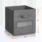 artsdi Fabric storage cubes (Set of 8) 11 Inch Cube Storage Bin, cube storage with 8 Labels Window Cards & a Pen, Foldable cu
