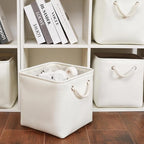 11 x 11 Inch Storage Cubes, 6 Pack Large Collapsible Fabric Storage Bin with Ropes, Foldable Storage Cubes for Home, Office,C