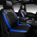 CAR PASS Leather Car Seat Covers Front Seats Only, with Air Mesh Front Seat Covers Breathable, Cool Automotive Seat Cover 2 P