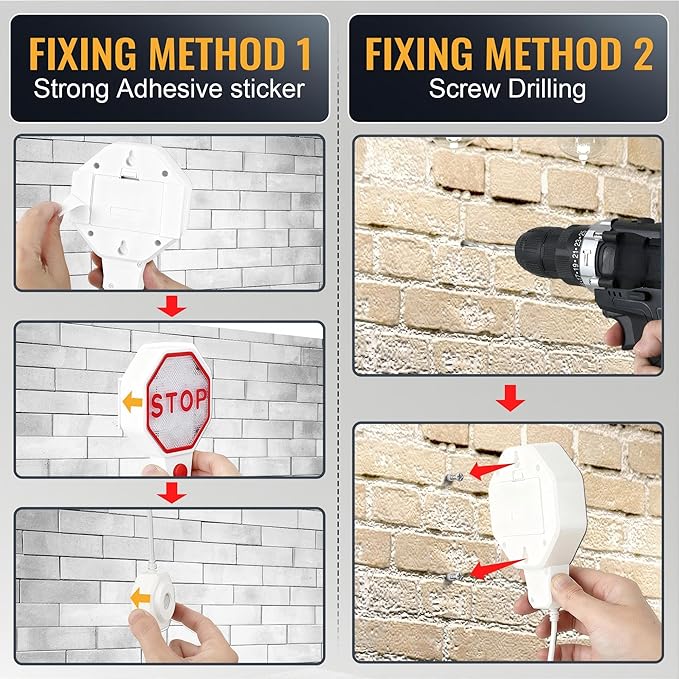 Garage Parking Sensor & Garage Parking Aid with LED Stop Light, Adjustable Ultrasonic Park Assistant for Car Stop Indicator w