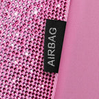 CAR PASS Bling Diamond Pink Leather Car Seat Covers Full Sets Interior Sets, Waterproof Shining Glitter Sparkly Crystal Unive
