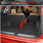 Floor Mats Compatible with 2020-2025 Kia Telluride 7&8 Seats Cargo Mat Cargo Liner All Weather Back Seat Cover Protector 2024 Telluride Accessories (Trunk Mat with Backrest Mats+Floor Mats)