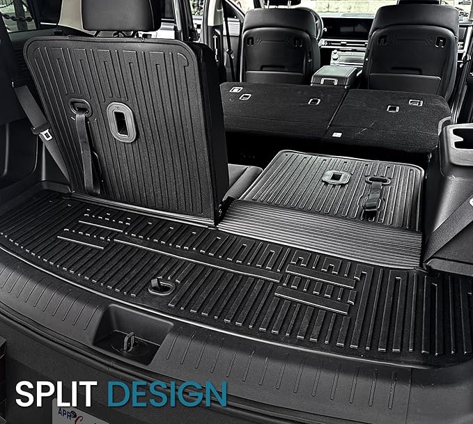 Floor Mats for 2024 2025 2026 Hyundai Santa Fe Car Mat Accessories(Fit Hybrid and Gas), All Weather TPE Cargo Mat Trunk Mat with Backrest Mats(Floor Mats+2-in-1 Cargo Mat)