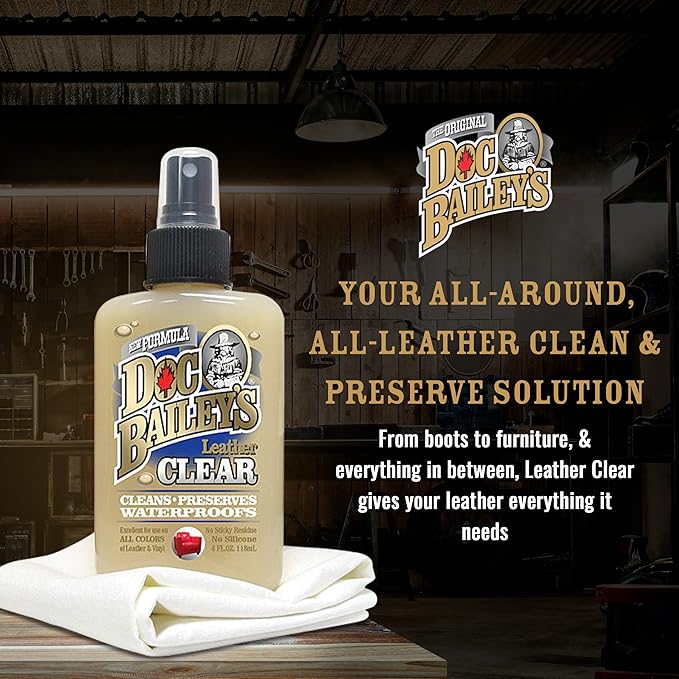 Doc Baileys “Clear” Formula Kit for Professional Detailers | Clean and Waterproof Blue, Pink, Red, and Brown Shades of Leathe