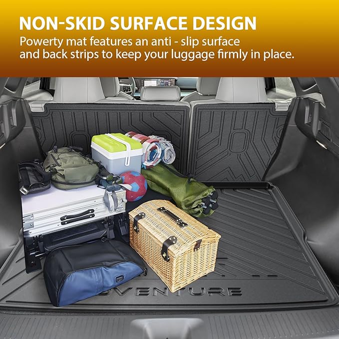 Powerty Floor Mat for Nissan Murano 2025 2026, All Weather TPE Custom Trunk Cargo Mat Liner with Backrest Mat Replacement for Nissan Murano Accessories (Trunk Mat+Backrest Mat+Floor Mat)