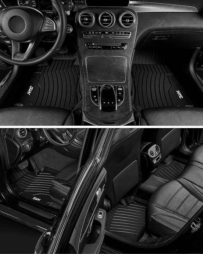 3W Floor Mats for Benz GLC SUV & Coupe 2016-2022, TPE All Weather Custom Fit Floor Liner for Benz GLC300/GLC350e/GLC43 AMG/GLC63 AMG/GLC63 AMG S Accessories Full Set Car Mats Easy Clean