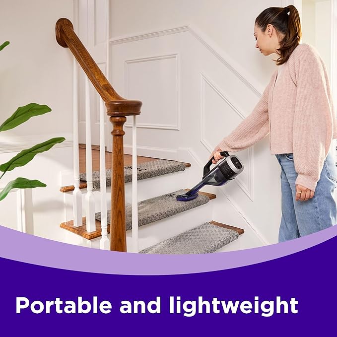 BLACK+DECKER dustbuster Reveal Pet Hair Vacuum, Hand Held Vacuum Cordless Portable for Home and Car, Rechargeable, LED Light,