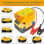 TPDL Heavy Duty Battery Jumper Cable Clamps for DeWalt 20v Battery, Convert to Jumper Starter Automotive Booster with 11AWG Cables,Parrot Clips, Power for Quick Charging Connector