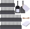 FREEBLOSS 50 Set Leather Luggage Tags Bulk Wedding Favors Luggage Tag Black PU Flip-Fold Bag Name Tag with 50 Insert Cards We