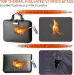 Fireproof Document File Organizer Bag, Black 5200°F Portable File Organizer Handbag With Lock,Hard Case Fireproof Waterproof 