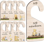 8Pcs Winnie Baby Closet Dividers, Double-Sided Wooden Baby Clothes Organizer for Classic Pooh Wardrobe