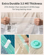 NUTICT 12 Pack Vacuum Storage Bags for Travel with Rechargeable Electric Pump, Long-Term Reusable Vacuum Seal Bags for Clothe