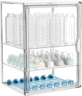 HBlife Baby Bottle Storage Organizer for Countertop Cabinet, 3 Tiers Adjustable Clear Acrylic Bottles Storage Station Case Bo