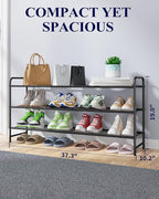 Kitsure Shoe Rack - Stainless Steel Shoe Organizer, Sturdy Shoe Rack for Closet and Front Door Entrance, Free Standing Shoe S