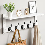 Oraich Wall Hooks with Shelf, Coat Rack Wall Mount for Coat Backpack Key Clothes Hanger, Wall Floating Shelf Hanging in Entry