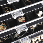 Frebeauty Acrylic Jewelry Organizer Earring Organizer Box with 5 Drawers Earring Holder Organizer with Velvet Trays Clear Jew