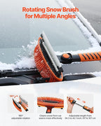 Snow Shovel and Snow Brush 42 in Extendable Snows Broom & Ice Scraper with 180° Pivoting Head Non-Slip Grip Portable Winter Snows Removal Tools for Cars Trucks SUVs Vehicle