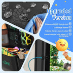 Car Backseat Organizer with Tablet Holder,11 Storage Pockets with Foldable Food Tray, Protector Kick Mats for Kids, Travel Accessories Organizer (Black, 2-Pack)