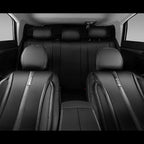 CAR PASS Carbon Fiber Nappa Leather Car Seat Covers Front Only Cushioned Leatherette 2 Piece Padded Waterproof Universal Fit 