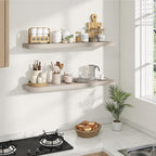 Dreamland Deep Floating Shelves, 8" Deep Long Shelves Set of 2, 40 Inches Floating Shelf for Wall,Large Display & Storage She