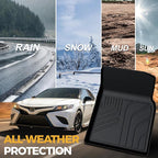 Floor Mats for Toyota Camry 2018-2024, All Weather Floor Mats Trunk Cargo Liner and Door Sill Guards Accessories, Full Coverage Set (Not fit AWD or Hybrid Models)