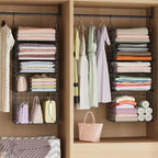 X-cosrack Closet Hanging Organizer Shelves - 5 Tier Wardrobe Organizers and Storage Bin, Hanging Organizer Shelves, Clothes S