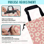 Car Garbage Bag Vintage Pink Groovy Flowers Drawstring Car Trash Bag Hanging for Back Seat with Adjustable Buckle Canvas Vehicle Trash Can Easy-to-Install