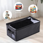 CCidea DVD Storage Box with Clear Window - 15.75" Foldable Media Organizer, Premium Zipper Closure, Holds 27+ DVDs, Dustproof Non-woven Fabric, Reinforced Handles & Label Slot (2)