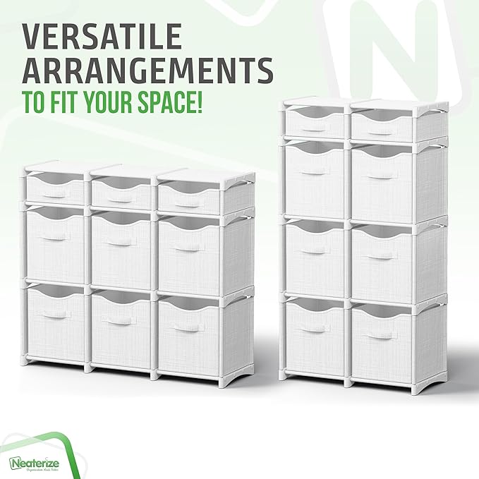 Cube Storage Organizer with Storage Bins Included - The Perfect Closet Organizers and Storage Solution. Includes 9 Storage Cu