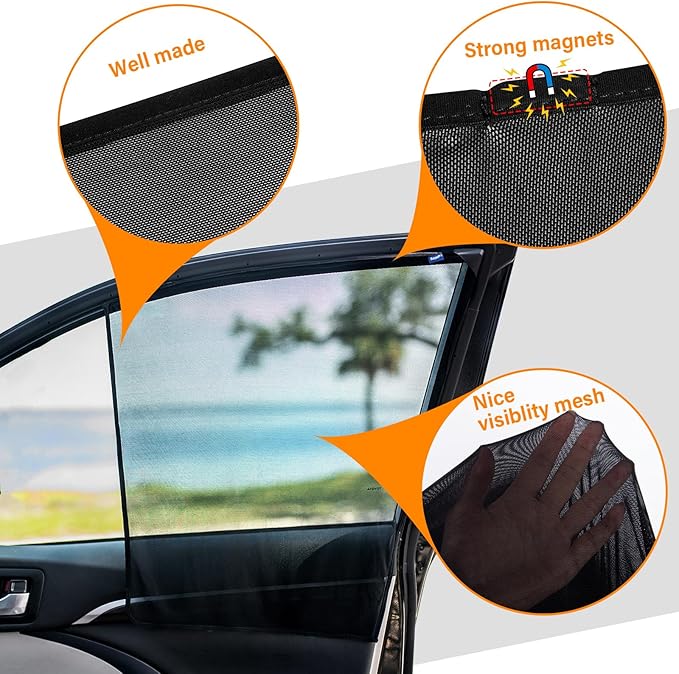 Magnetic Car Side Window Sunshade for Camper Vans Passenger Vans Front Window Shade for Driving Large Size Fit Benze Sprinter, Promaster Cargo Van, Ford Transit