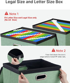 Oterri 1 Pack Large File Organizer Boxes with Lids, File Box with Mesh Pockets, Document Organizer Box for Letter/Legal Size 