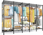 Raybee 88.2" W Clothes Rack Heavy Duty Clothing Racks for Hanging Clothes Extra Wide Portable Closet Loads 1200LBS Freestandi