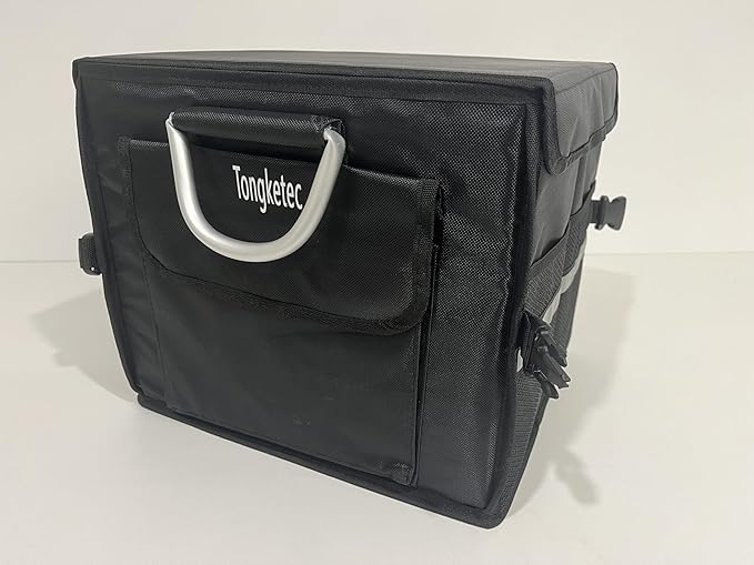 Small Trunk Organizer With Lid, For SUV Car Truck, Black 28L, Foldable Waterproof Oxford Fabric, 2-Compartments With Aluminiu