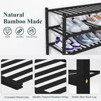 Smiry Shoe Rack, 6 Tier Thick Bamboo Shoe Organizer, Stackable Free Standing Wooden Shoe Storage Shelf for Closet, Entryway, 