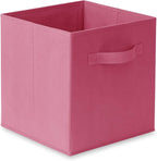 Casafield Set of 6 Collapsible Fabric Cube Storage Bins, Hot Pink - 11" Foldable Cloth Baskets for Shelves, Cubby Organizers 