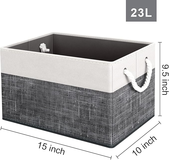 Fab totes Storage Bins [4-Pack], Foldable Storage Baskets for Organizing Toys, Books, Shelves, Closet, Large Storage Box with