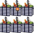 WISELIFE 6 Pack Reusable Grocery Bags Large Water Resistant Grocery Collapsible Heavy Duty Tote Bags for Shopping Picnic