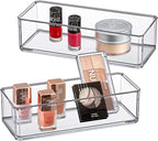 Amazing Abby - Glamour - 2-Pack Acrylic 1-Compartment Makeup Organizer, Transparent Plastic Lipstick Holder, Perfect Bathroom
