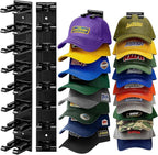 Hat Organizer for Baseball Caps, 2 Pack Hat Rack for Wall Closet Door Hold up to 16 Hats,Hat Holder with Adhesive and 8 Screw