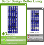 Unjumbly Over the Door Shoe Organizer with 40 Large Breathable Mesh Pockets, Space Saving Shoe Holder, Hanging Shoe Rack for 