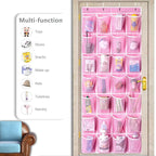 KEEPJOY 28 Pocket Over The Door Shoe Organizer, 2Pack Hanging Shoe Organizer for Door, Hanging Door Shoe Holder Rack with Mes