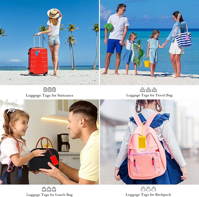 50 Pack Luggage Tags for Suitcases, Airplane Travel Essentials for Flying, International Travel Must Haves, and Luggage Acces