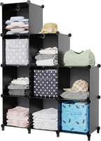 HOMIDEC Closet Organizers and Storage, 9 Cube Storage Organizer, Portable Closet Organizer Cubes Shelves for Clothes, Bedroom