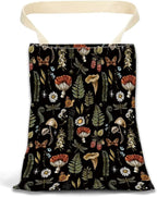 Hanging Car Trash Can Bag - Boho Brown Mushroom Design, Back Seat Organizer for Travel, Camping, Vehicle Accessories